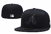 Braves Team Logo Black Fitted Hat LX,baseball caps,new era cap wholesale,wholesale hats